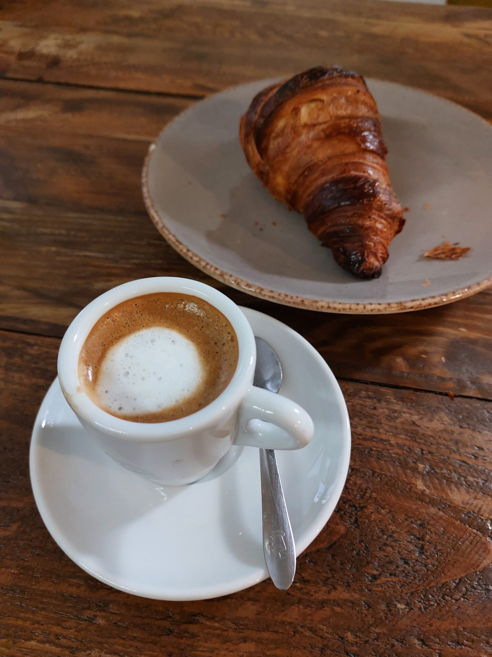 Espresso Macchiato With a Croissant