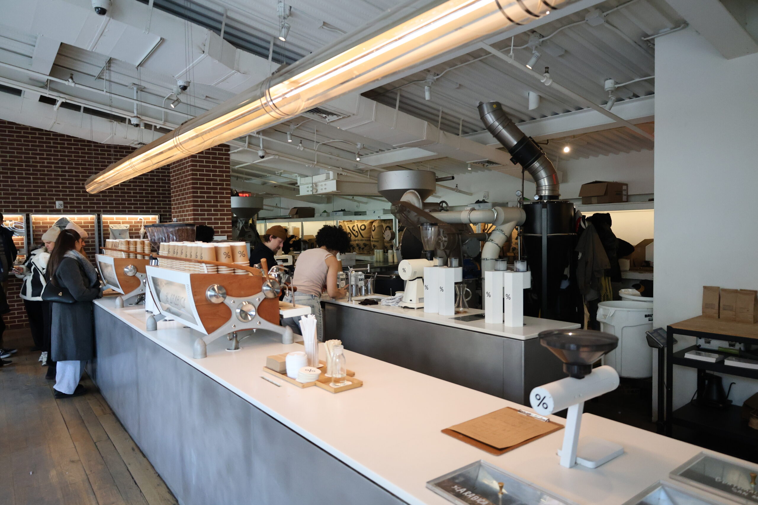 Grinder and Espresso Machines at a % Arabica Roastery Café